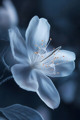 Ethereal Blue Blossom on Dark Background