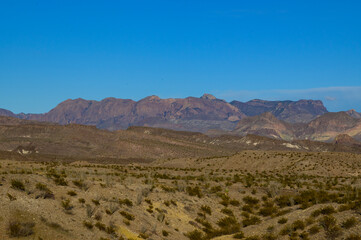 Scenic Rock Formations in Big Bend National Park in Southwest Texas.