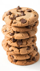 Towering Stack of Chocolate Chip Cookies