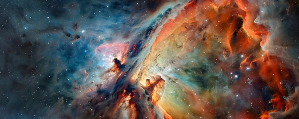 A nebula alive with consciousness communicates with astronauts through dreams - obrazy, fototapety, plakaty