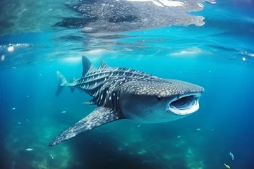 Photo sur Aluminium Turquoise Whale shark, underwater view.
