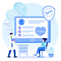 Illustration vector graphic cartoon character of medical check up