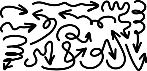 Set of vector arrow isolated on white background