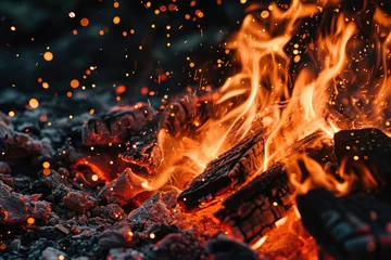 Outdoor kussens A fire texture with flames and sparks © Formoney
