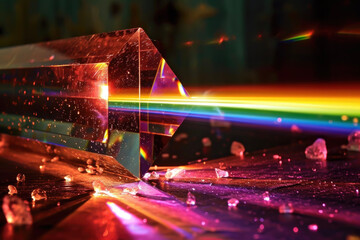 A laser with a prism and a spectrum