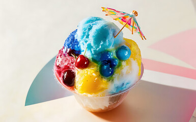 Capture the essence of Snow Cone in a mouthwatering food photography shot