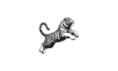 Tiger jumping, tiger design, tiger logo design 