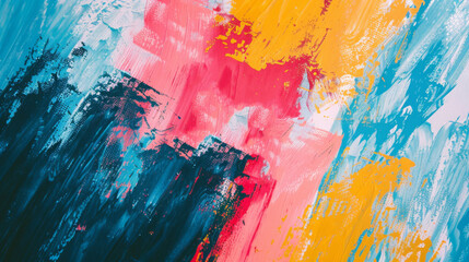 Vibrant abstract art in bright colors and brush strokes.