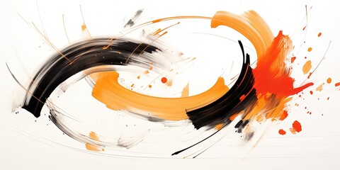 Obraz premium Abstract vintage Japanese calligraphy stroke painting style. lacquer painting.