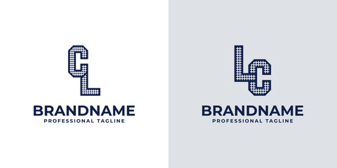Letters CL and LC Dot Monogram Logo, Suitable for business with CL or LC initials