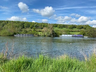landscape with river and blue sky