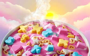 Capture the essence of Lucky Charms in a mouthwatering food photography shot