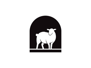 sheep logo icon design vector