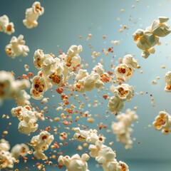 Popcorn Explosion, Flying Pop Corn, Cinema Concept, Copy Space