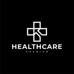 Obraz premium HEALTHCARE ARROW OUTLINE LOGO VECTOR ICON ILLUSTRATION