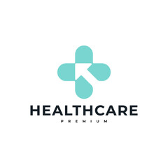 HEALTHCARE ARROW INVESTMENT LOGO VECTOR ICON ILLUSTRATION