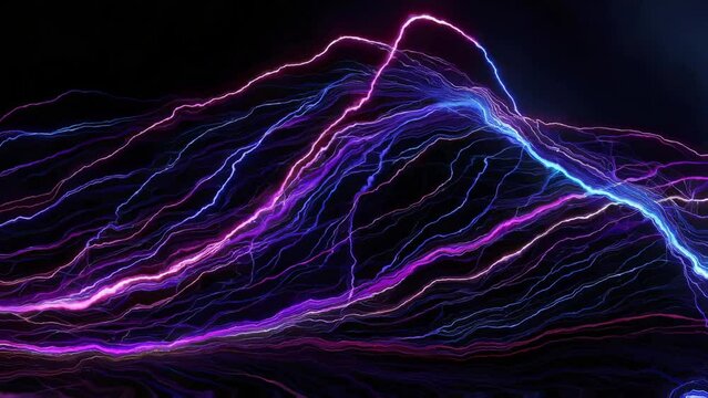 4k Neon string wave animation