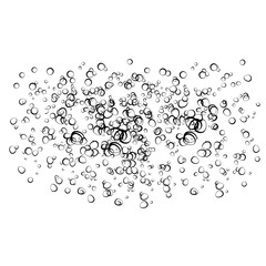 Fizzy drink. Air bubbles isolated on white background. Carbonated drink. Soda. Graphics. Vector icon.