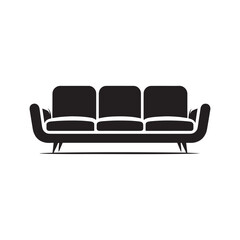 Sofa Silhouette - A Timeless Symbol of Comfort and Relaxation - Illustration of Sofa - Vector of Sofa
