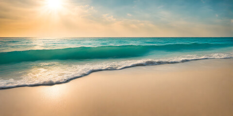 Fototapeta na wymiar Tranquil Azure Ocean Beach Scene