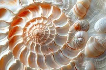 Foto op Plexiglas anti-reflex Generate a pattern of spiraling seashells, capturing the beauty © Formoney