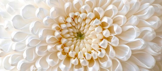 This close-up reveals the intricate details of a large white flower, showcasing its delicate petals and vibrant colors up close. The flower appears to be in full bloom, with a focus on its size and