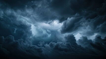 Obraz premium Dark sky with heavy clouds with lightning during a thunderstorm. weather. meteorology