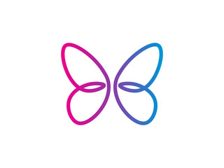 Fototapeta premium Vector butterfly abstract logo colorful