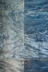 Symmetric high angle vertical view of beautiful blue marble tiles