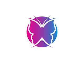 Vector butterfly abstract logo colorful