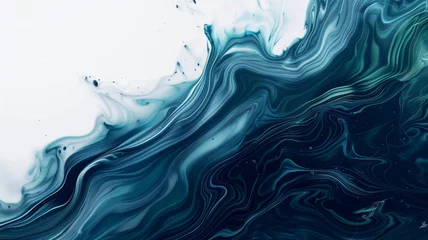 Foto op Plexiglas Beautiful abstraction of liquid paints in slow blending flow mixing together gently © Werckmeister