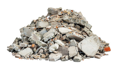 Rubble Debris Isolated on Transparent Background

