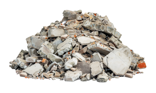 Rubble Debris Isolated on Transparent Background
