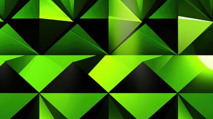 Fototapeta premium This illustration presents a vibrant array of lime green geometric shapes arranged in a hypnotic pattern, exuding a lustrous and modern ambiance.