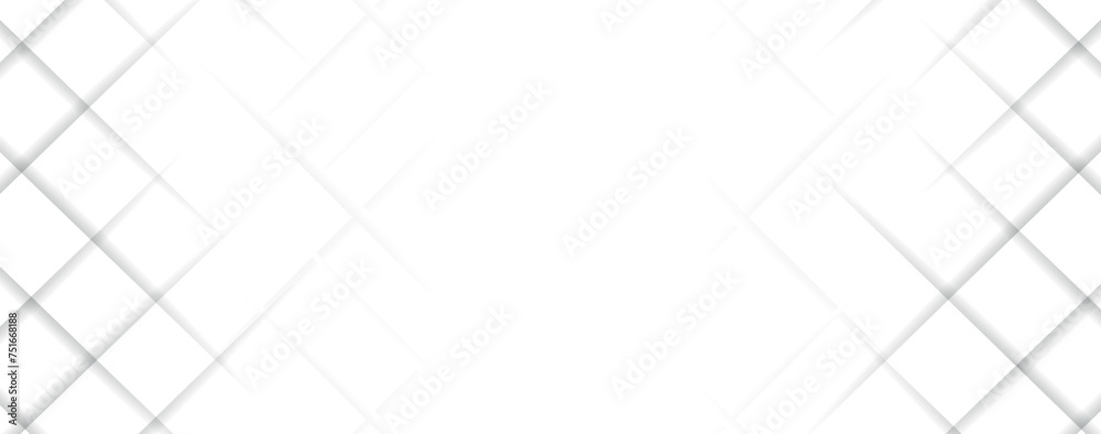 Poster Abstract geometric white and gray color background, vector illustration. Gray and white diagonal line architecture geometry tech abstract subtle background