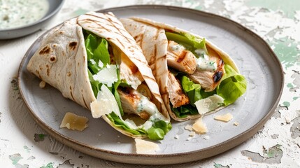 Caesar Chicken Tortilla Wrap, Perfect for Lunch