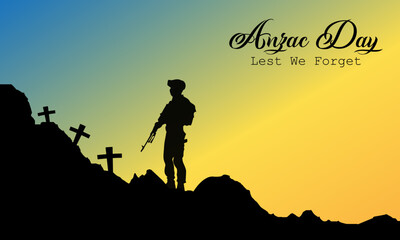 Anzac Day vector illustration. It is suitable for card, banner, or poster