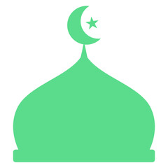 Flat Eid Mubarak Icons Element Illustration
