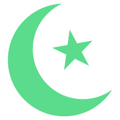 Flat Eid Mubarak Icons Element Illustration