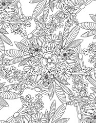 seamless floral garden mandala background adult coloring page