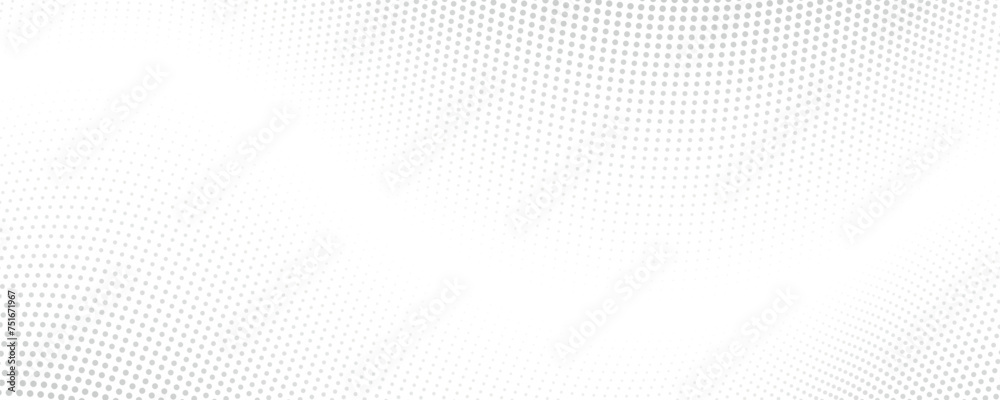 Poster abstract halftone gray dots gradient on white background. decorative web concept, banner, layout, po