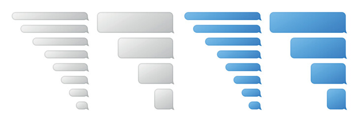 Vector modern sms or message icons. Bubble speech set. Place your own text to the message clouds. Smart Phone chatting sms template bubbles. - 751672158