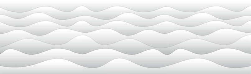 3D waves ripples pattern on white background. Abstract grey white waves and lines pattern. Vector futuristic template background - 751672333
