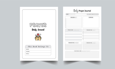 Daily Prayer Journal Template Layout Design