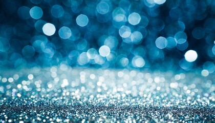 background of abstract bluer and silver glitter lights defocused