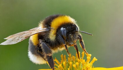 a stunning bumblebee is flying isolated on transparent background macro incredible pollinator
