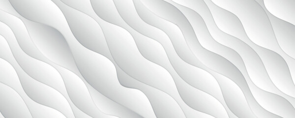 3D waves ripples pattern on white background. Abstract grey white waves and lines pattern. Vector futuristic template background - 751672719