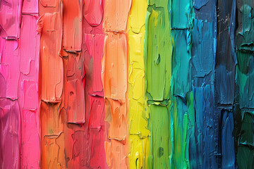A abstract background of rainbow colors, fading and blending from one to another.