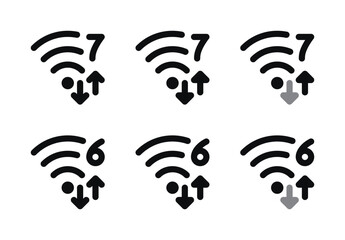 Wifi 6 and 7 Icon Set