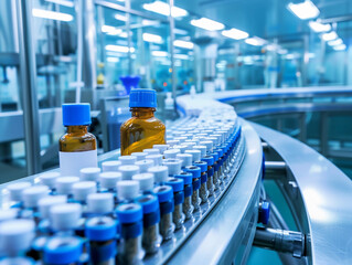 Bottles on Pharmaceutical Production Line
